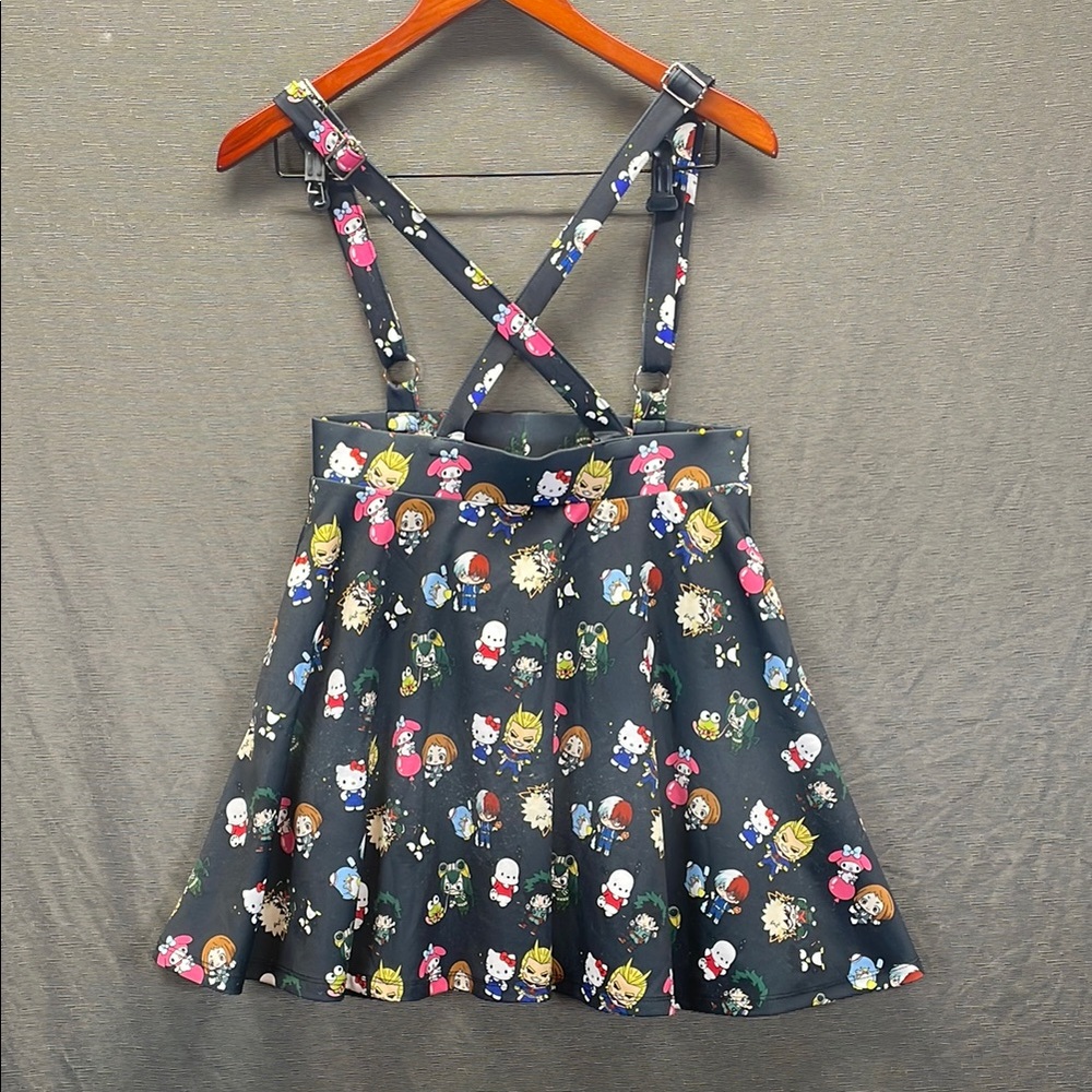Hot Topic Black Skater suspender Mini Skirt Casual, Hello‎ Kitty and friends